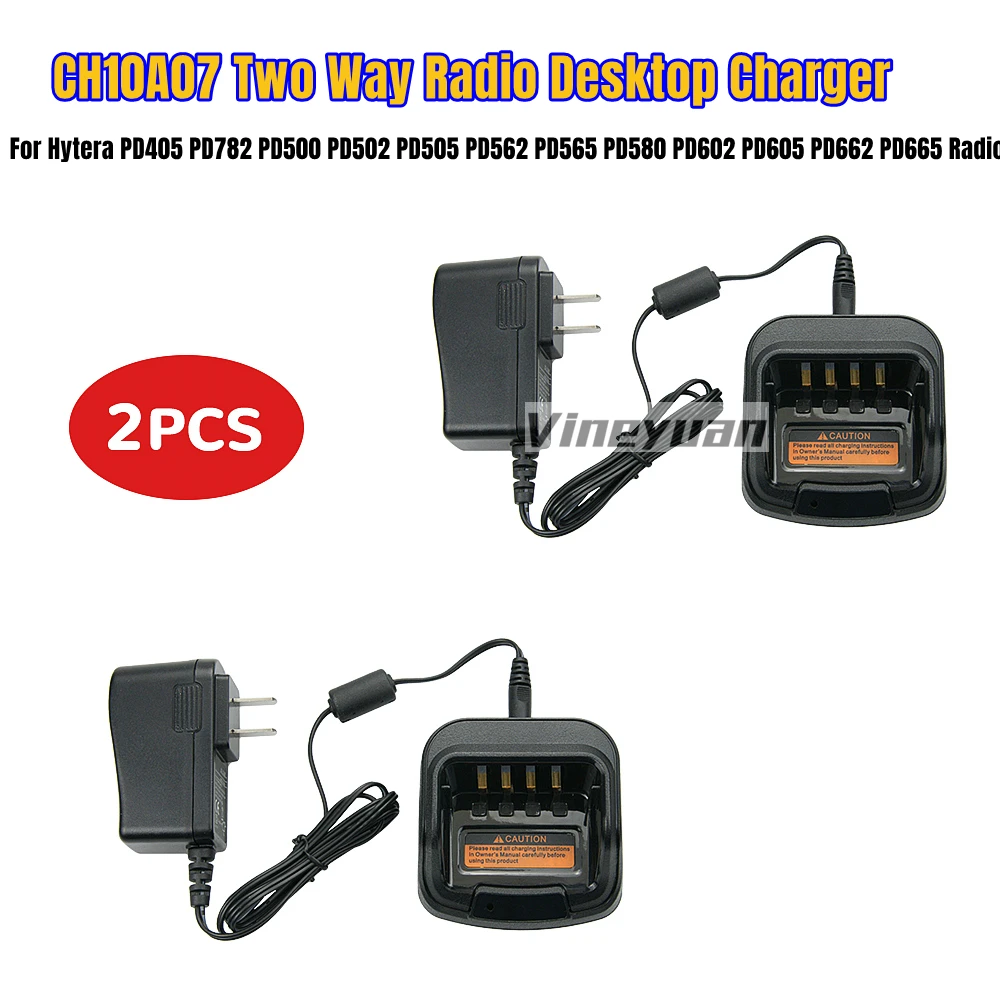 2 Pz Ch10A07 Caricabatterie Per Hytera Pd405 Pd782 Pd500 Pd502 Pd505 Pd562 Pd565 Pd580 Pd602 Pd605 Pd662 Pd665 Caricabatteria Radio