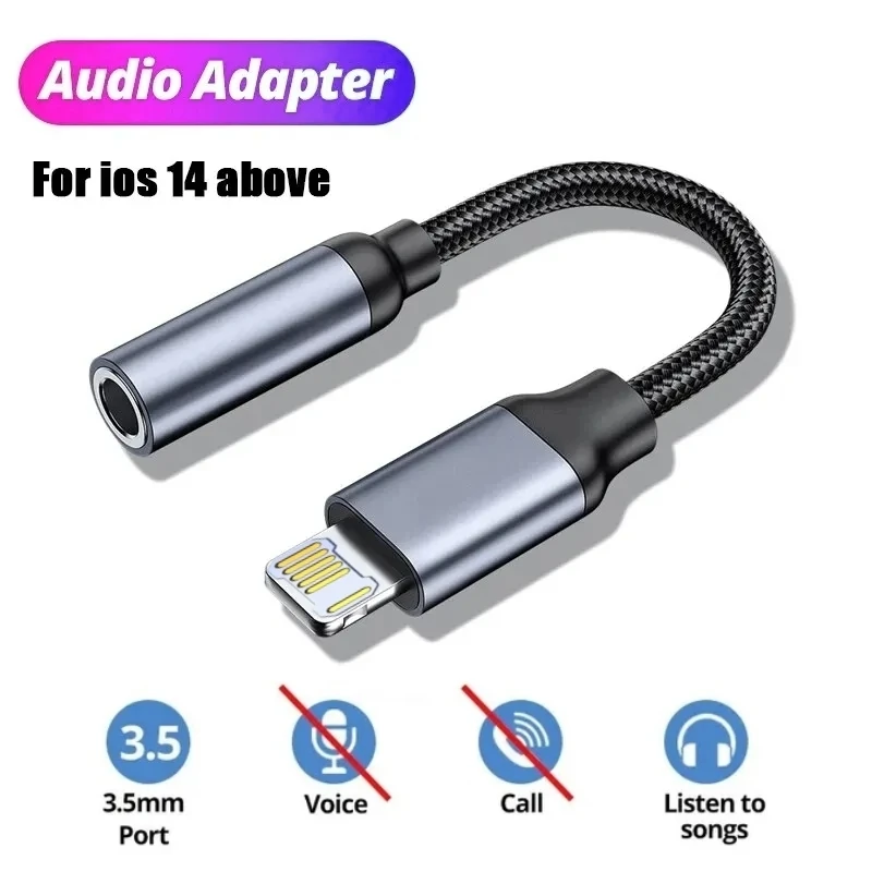 8-Pin to 3.5mm AUX Audio Cable Adapter and Splitter