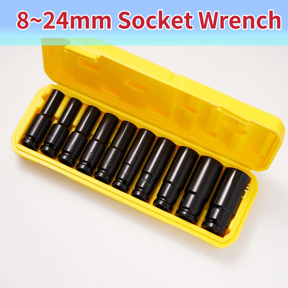 

Standard 8~24mm Socket Wrench Set Tool 1/2" Drive Adapter Spanner Converter Reducer Electric Impact Wrench Socket Sets