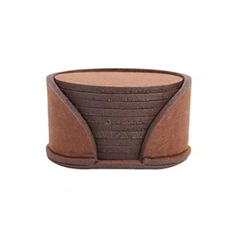 Set 6 Sottobicchieri In Legno Con Inserti In Feltro Assorbenti E Supporto – Antiscivolo E Termici – Moderni, Diametro 10,9 Cm - 3