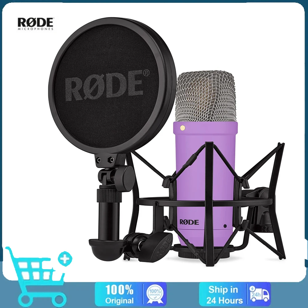 Rode Nt1 Signature Series Microfono A Condensatore A Diaframma Grande Cavo Xlr Sm6 Antiurto A Basso Rumore Per Registrazione/Podcasting/Pop