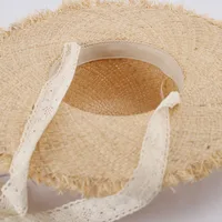 2023 summer sun hat lace 100%Raffia hat Sun visor women's summer panama Straw hats Women's beach hat Summer hat uv blocking hat 2
