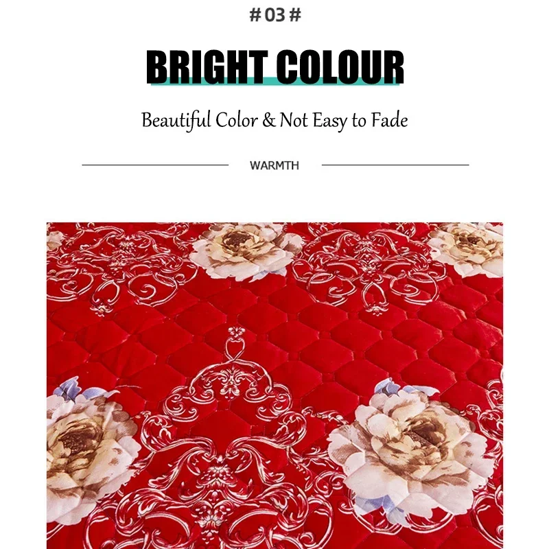 Princess Lace Quilted Bed Sheets Crystal Cute Thick Cotton Warm Velvet Wedding Bedspreads with Skirt King Queen Size bedding set bed skirt