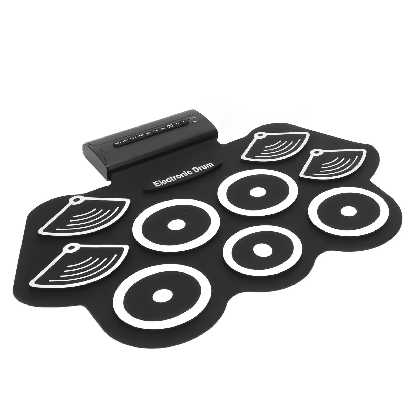 9-Piece Roll-Up Drum Set Pedals & Sticks MIDI Practice Gift for kids