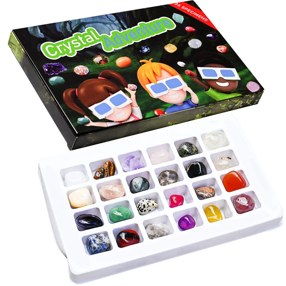 Crystal Advent Calendar Christmas Advent Calendar with 24 Gemstones Rocks & Crystals Xmas Countdown Christmas Gift