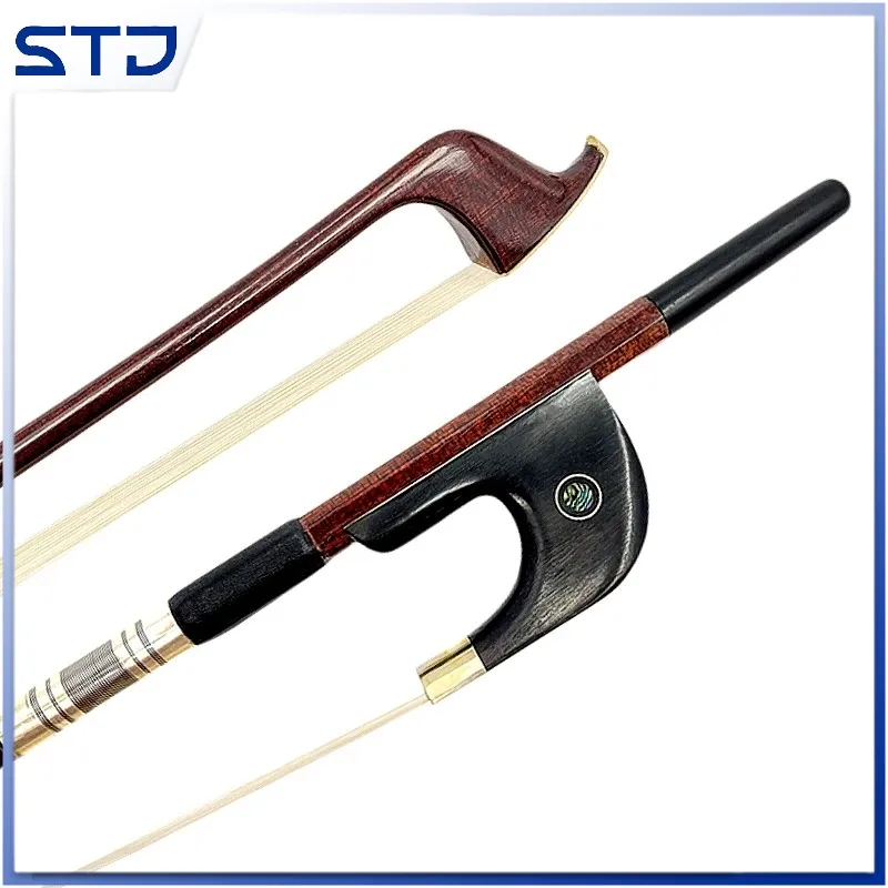 

Углеродное волокно 1 шт. немецкий стиль Pernambuco 3/4 Вертикальный двойной бас лук, медное крепление, белый конский волос конский хвост