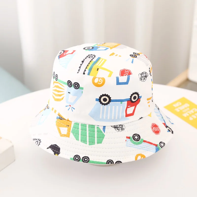 2-4 Years Summer Baby Hat Kids Cotton UV Protection Sun Cap Children Panama Beach  Girls Boys Bucket Hat Cute Cartoon Infant Caps