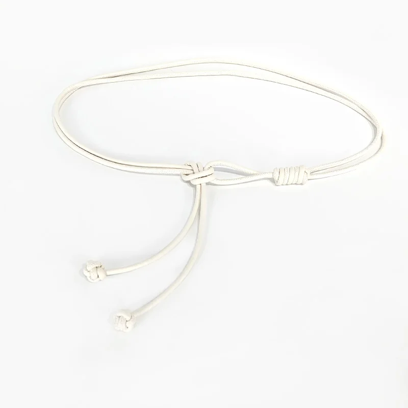 Neue Runde Leder Seil Kleider Mantel Dekoration String Taille Gürtel Für Frauen Solide Mode Lange Taille Kette Vintage Bund – Detail 4