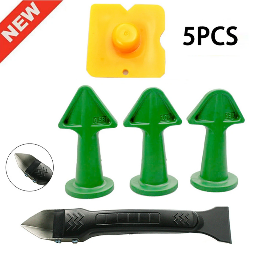 SiliconeCaulkingNozzleApplicatorFinishingTool5PcsSpatulaPlastic