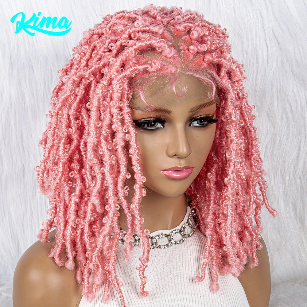 

Синтетические плетеные парики, парик на полной сетке, парик для дредов, 14 дюймов, короткий твист, парик для чернокожих женщин, молодой девушки, афро вьющийся синтетический парик