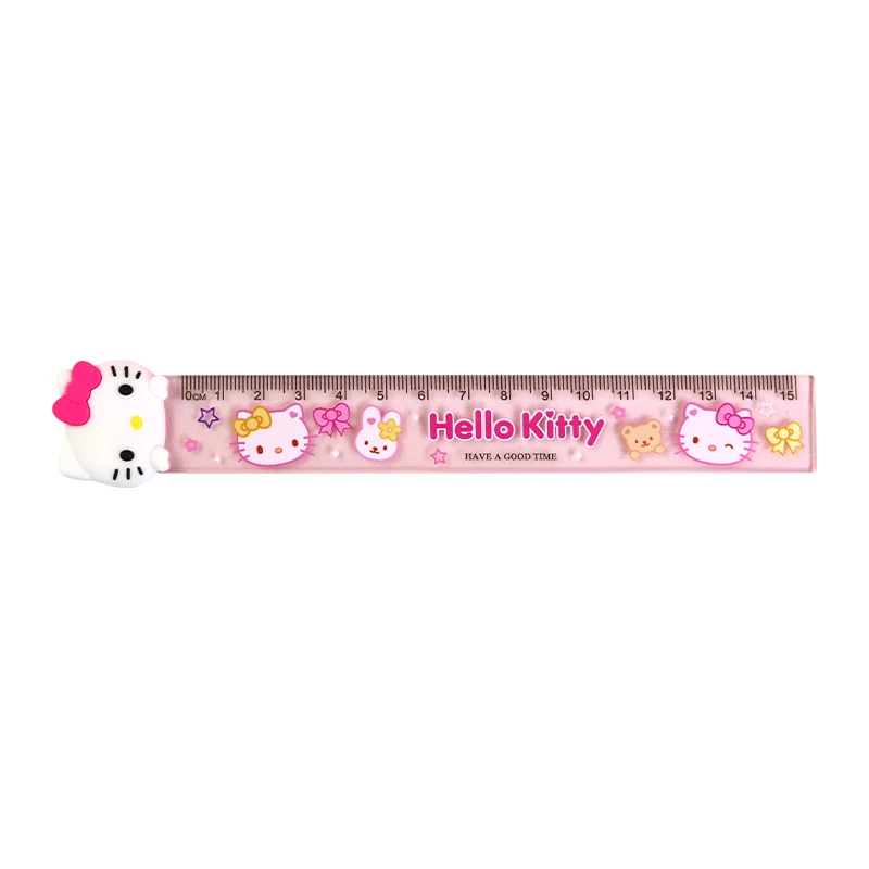 MINISO Kawaii Student Cartoon Ruler Cute Stationery My Melody Cinnamoroll Kuromi 15cm Ruler School Supplies Supplies
