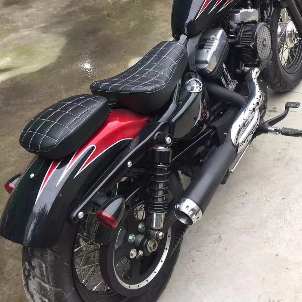 Cojín para asiento trasero de motocicleta Almohadilla para pasajero Almohadilla para sillín Compatible con Sportster 48 Forty Eight XL 1200X 2010-2015 XL883 XL1200