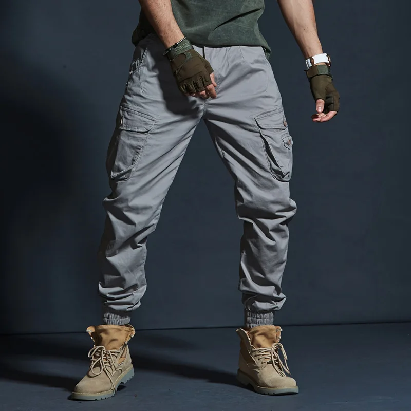 Men Workwear Camouflage Pants Motorcycle Multi Pocket Bundle Leg Pants Trendy Men Slim Fit Small Foot Trousers 5