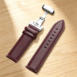 Elegant Universal Smartwatch Bracelet with Quick Release Butterfly Buckle - 22mm (Red)