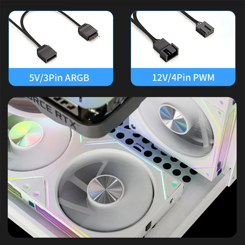 PC Case Fan Mirror Cycle ARGB CD Texture Wireless Splicing 3in1 Noiseless PWM 1800rpm Water Cooling Radiator Ventilador Coolcirc