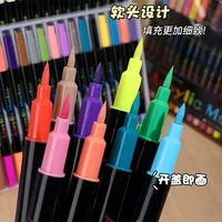 48Color Professional Art Use ual-Tip Acrylic Pens Markers,Dual-Tip Fine and Brush Tip Pens,Suitable for Stone, Wood, Calligraphy 4