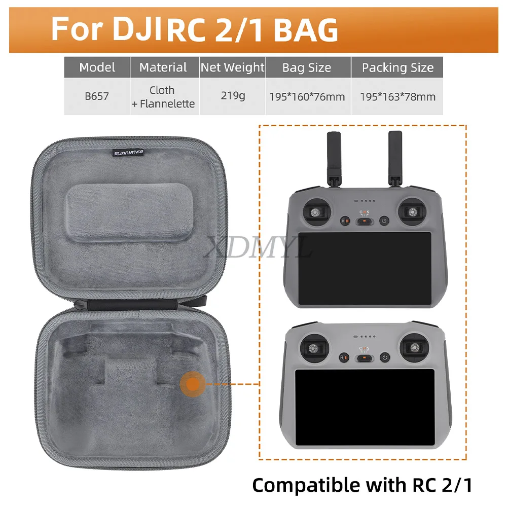Sunnylife Storage Bag For DJI Air 3/Air 3S RC 2/RC N2/RC N3 Body Case Handheld Carrying Box Controller Bag Drone Accessories drone accessories,drone storage bag,dji case,drone case