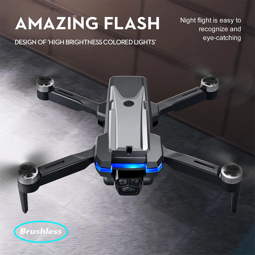 LS-S8S 2.4G WIFI Rc Drone With 4K 3-lens Camera Foldable Obstacle Avoidance Optical Flow Positioning RC Quadcopter For Gifts images - 6
