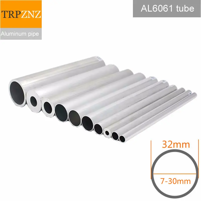 Outer diameter 32mm 6061 aluminum pipe tube OD32mm inner diameter 7mm to 30mm hollow aluminum pipe alloy tube aluminium tube