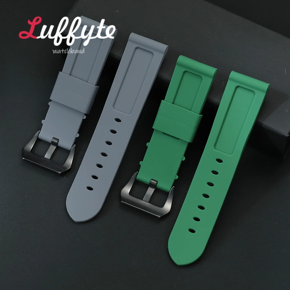 Versatile Sport Silicone Watch Strap with Black Clasp, Rubber Wristband Replacement