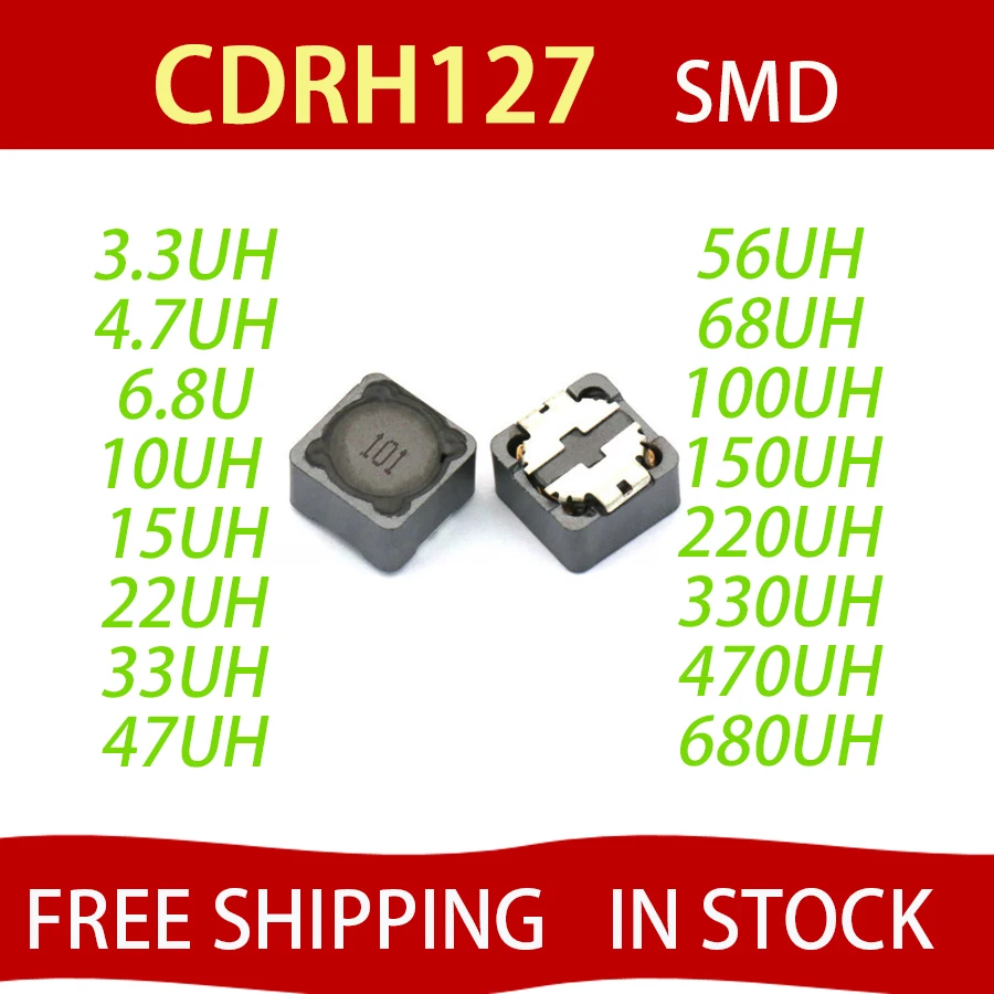 

20PCS CDRH127 CD127 CDRH127 10/15/22/33/47/68UH 12*12*7 SMD Power inductor