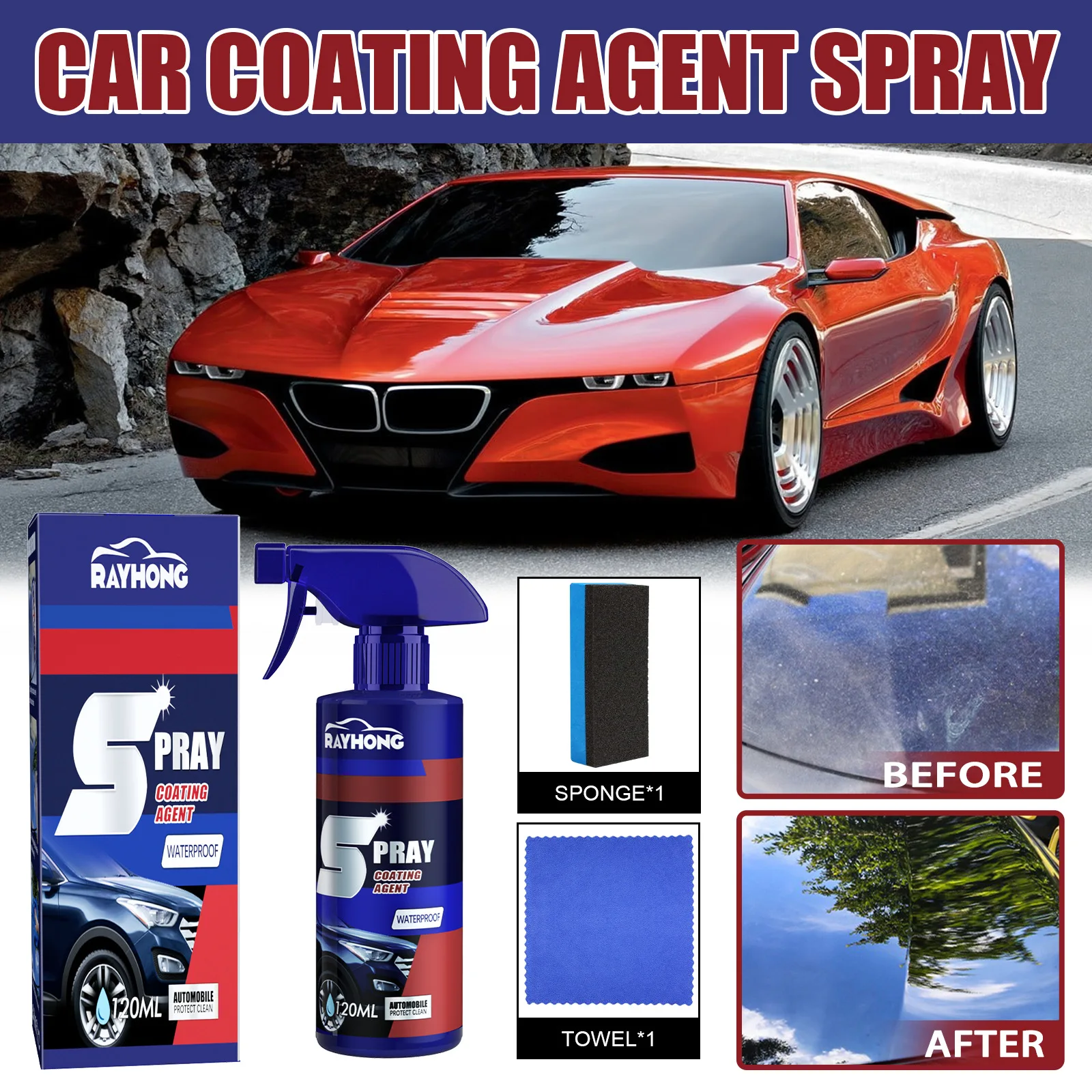 

Automobile coating spray car paint maintenance decontamination and brightening nano coating spray coating agent