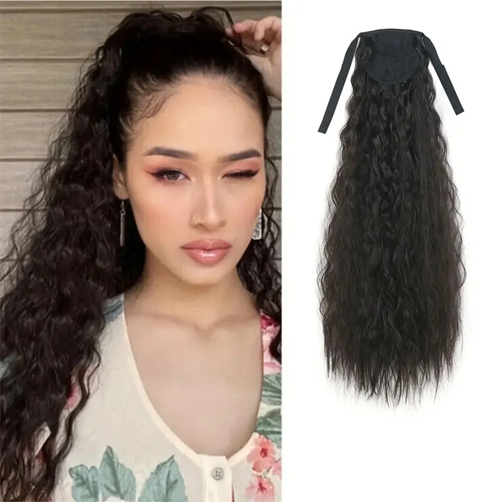 

Synthetic Long Curly Drawstring Ponytail Hair Extensions Clip In Hairpieces Ponytail for Women Hair Accessories 22inch 100g/pack