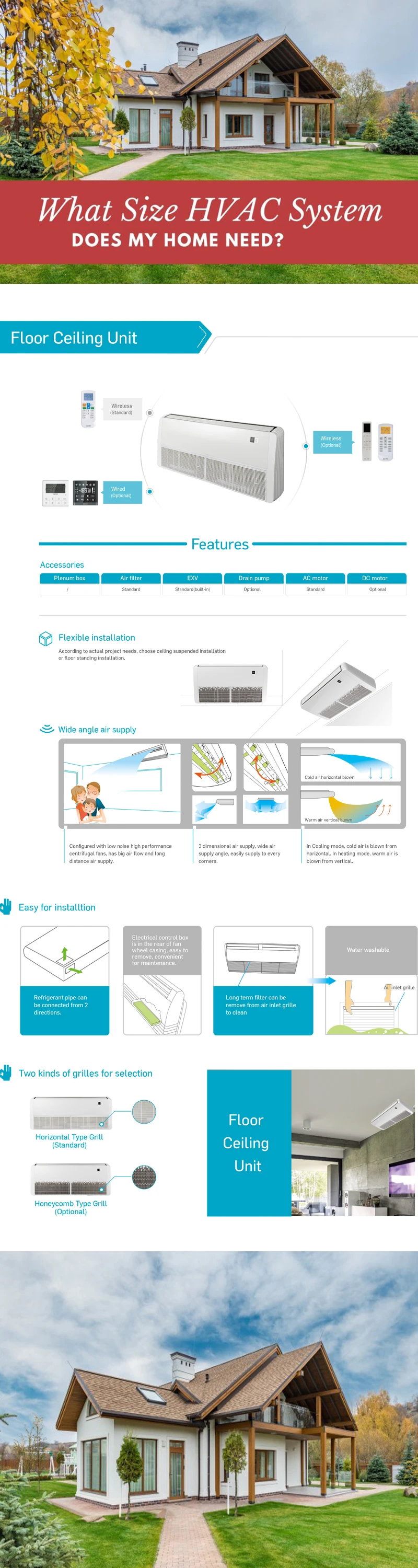 T1 T3 Tropical Condition Factory Hotel Restaurant VRF System Floor Ceiling Wall-mount Floor Standing Inverter Air Conditioner
