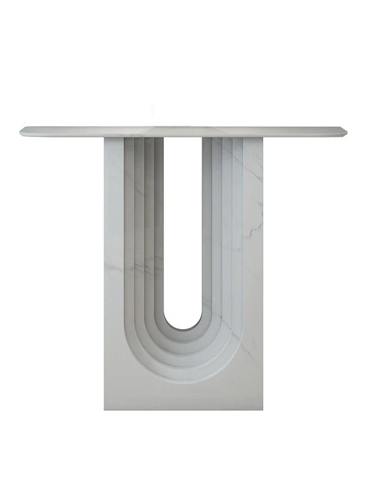 

Modern Light Luxury Imitation Marble Decorative Table and Rock Plate in the Entrance Cabinet, Living Room