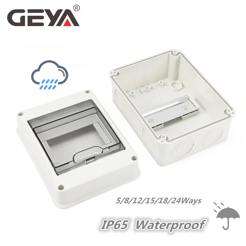 Description Picture 3 of itemGEYA NEW HT 5/8/12/15/18Ways Outdoor Waterproof Electrical Distribution Box Circuit Breaker MCB Power Plastic Junction Wire Box