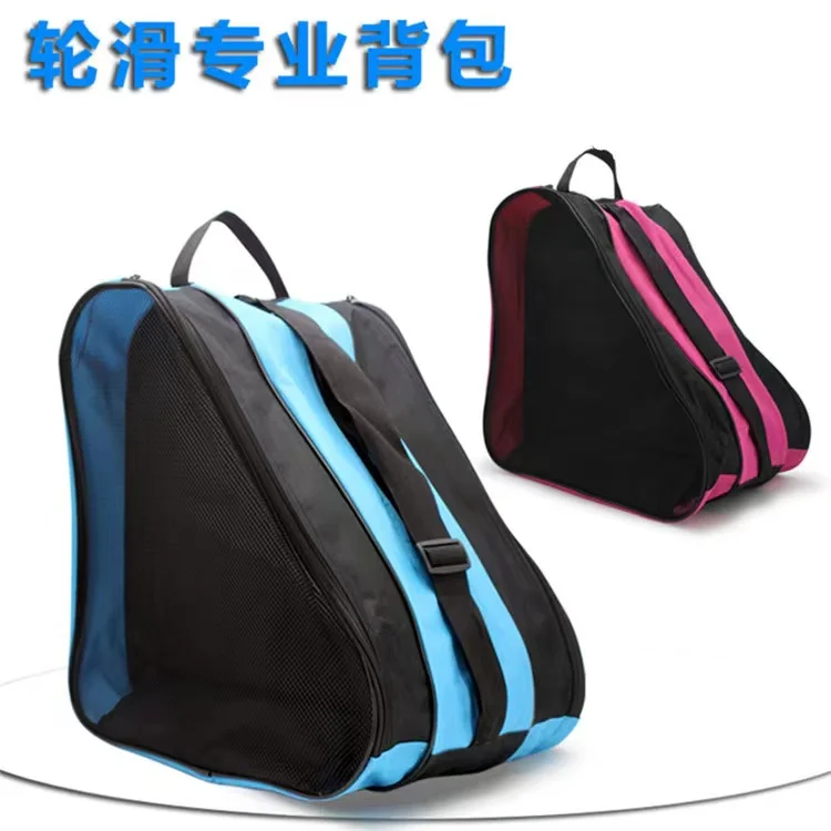 Children's Triangle Roller Skate Shoes Sports Package Ice Skating Sneakers Single Shoulder Three-layer Bags Kids Adults
