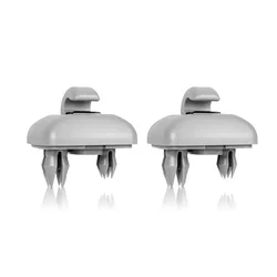 Car Interior Sun Visor Cap Clip Hook Fixing Clips - Set of 2 (2pcsGrey)