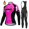2024 STRAVA Bike Jersey Set Cycling Men Winter Bicycle Clothing Long Sleeve Cycling Jersey Man Road Bikes Bib Shorts Bycicle 3
