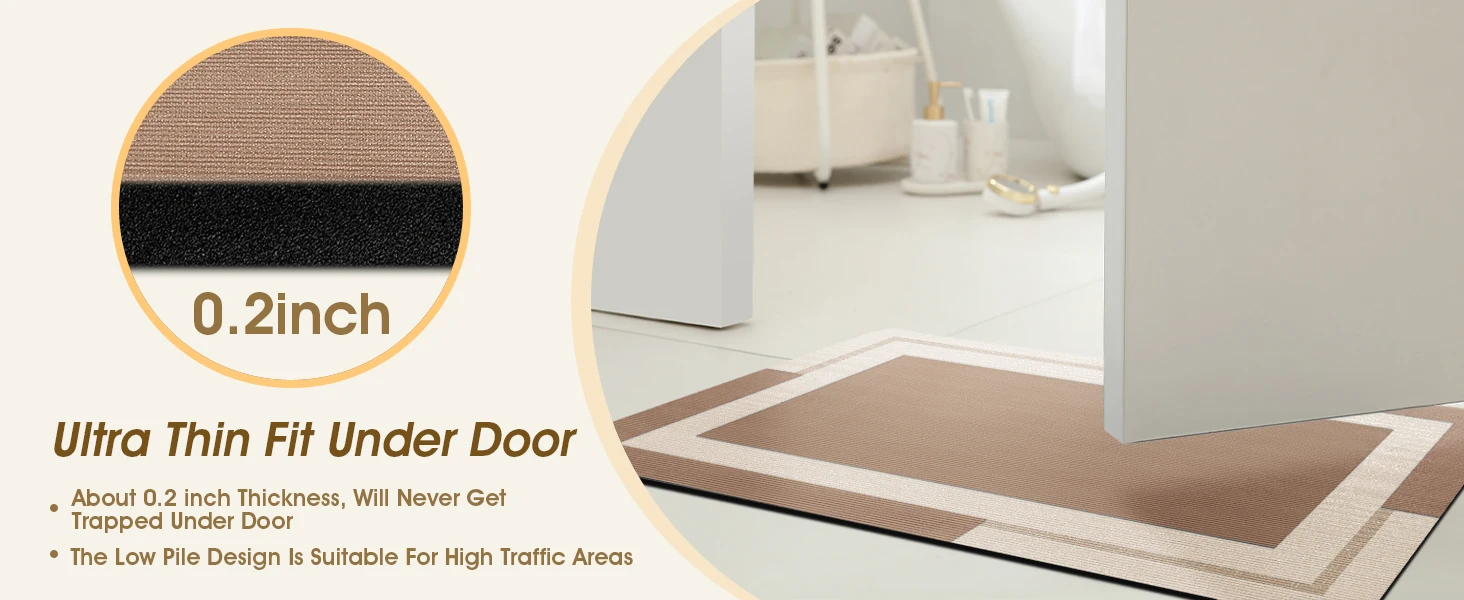 Non-slip rubber backing bath mat providing safety on wet floors.