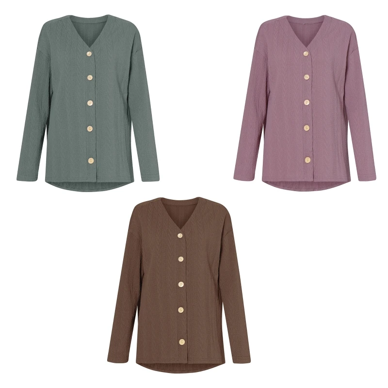 

Fashion Knitted Cardigan Button Down Sweater Open Front Cardigan for
