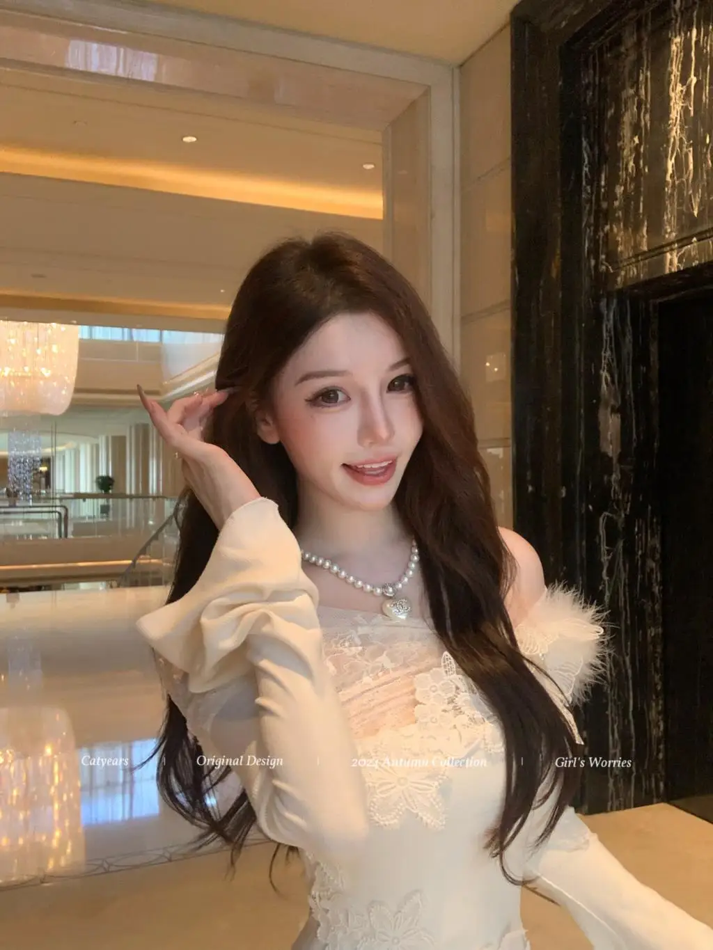 Vestidos de punto nuevos de otoño e invierno para mujer, cuello alto, manga acampanada, encaje de retazos, corte sirena, moda coreana, Vestidos para mujer