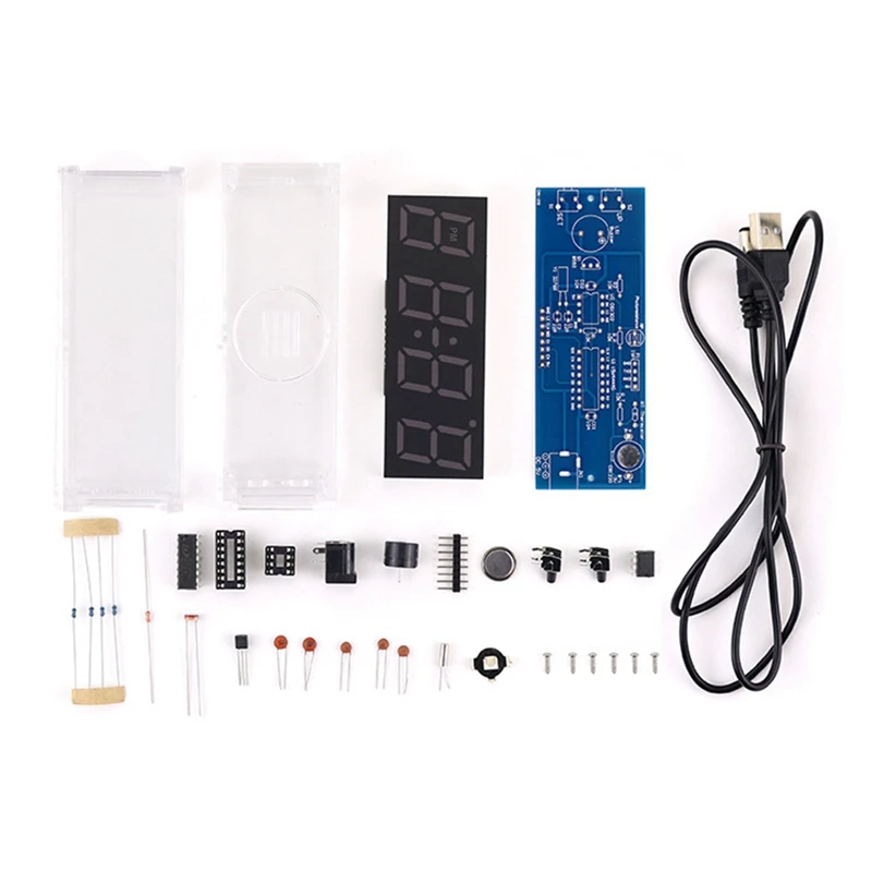 

ABSF Цифровая зеркальная электронная будильник DIY Kit пайка четыре зеркальных цифровые часы изготовление свободных частей