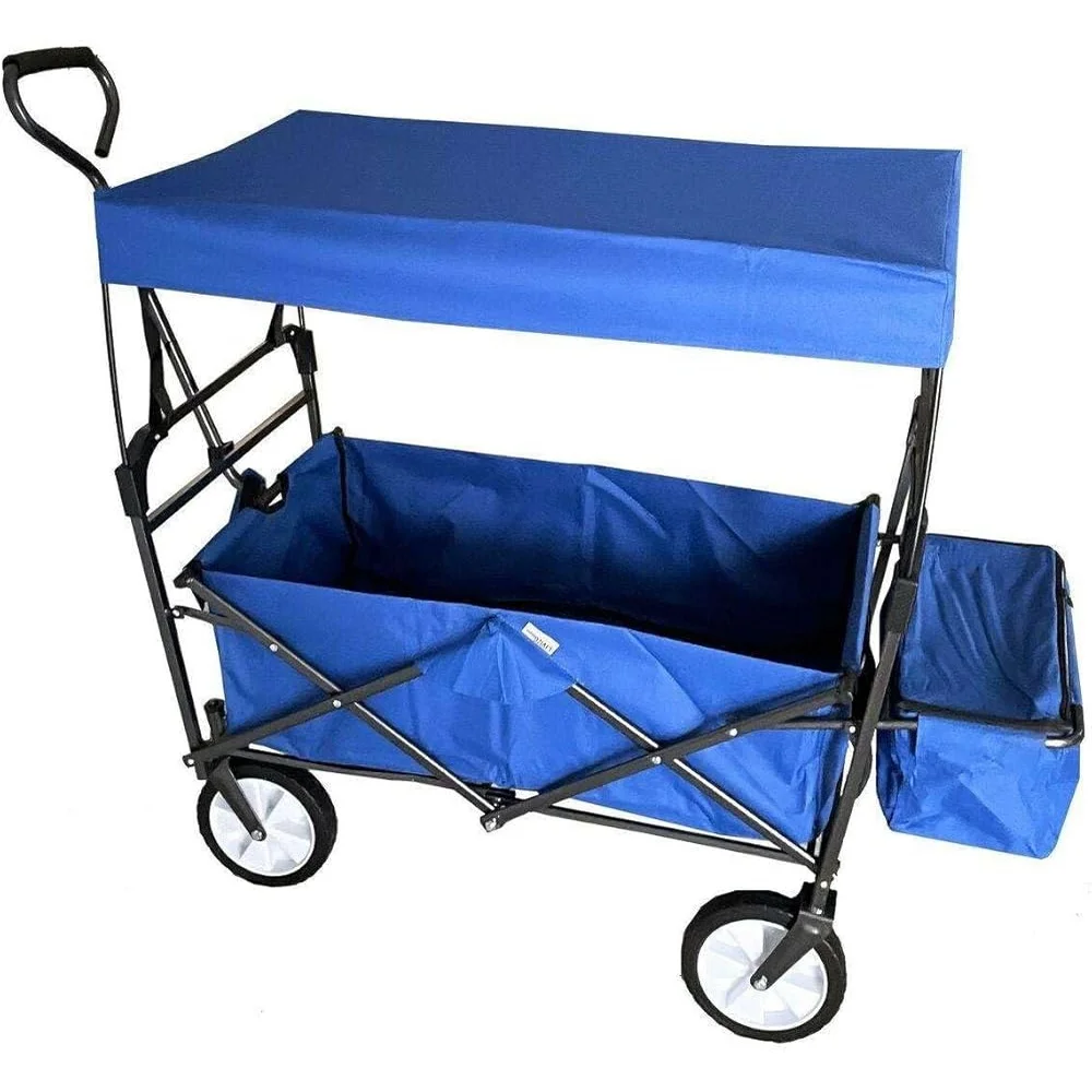 Portable Collapsible Folding Wagon Cart Outdoor Utility Trolley Garden Beach Camping Shopping Heavy Duty Transport Equipment