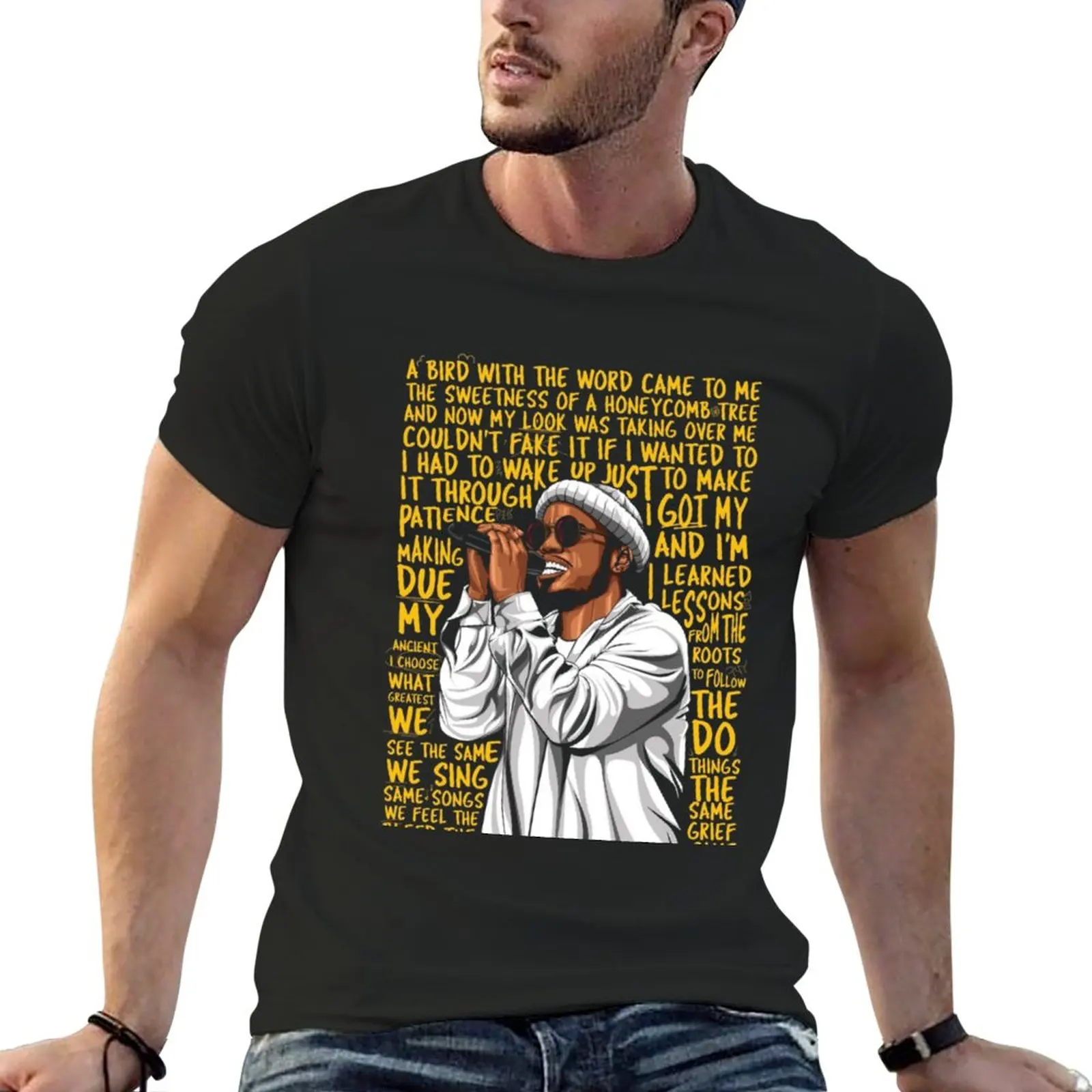 

Новинка, футболка ANDERSON PAAK, футболка с животным принтом для мальчиков, аниме одежда, футболки для мужчин