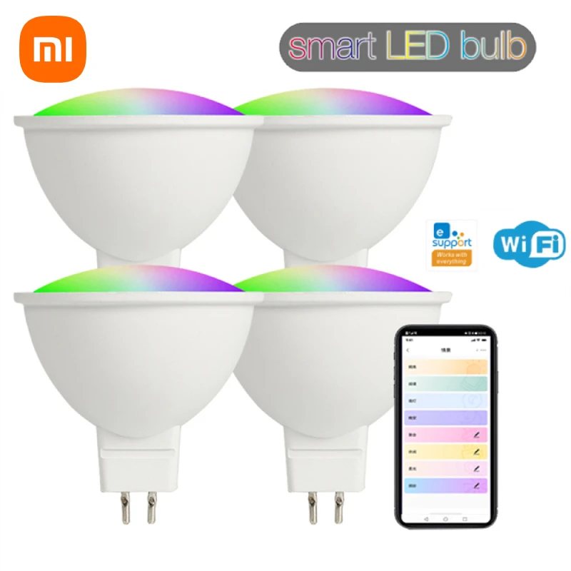 

Xiaomi LED Tuya WiFi Smart Bulb Inteligent Alexa Lamp Spotlight 5W APP Control Work With Google Home Dimmable Timer Function