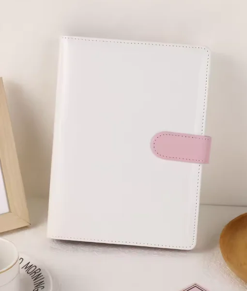 Vibrant Macaron Color Leather 6-Ring Binder Notebook Cover
