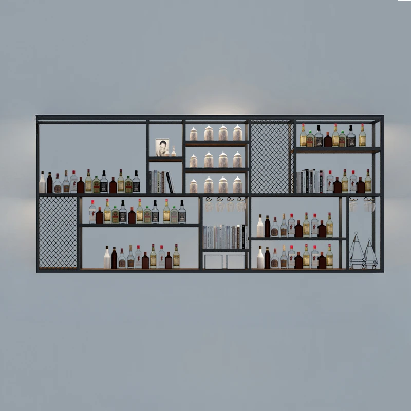 Wine Fridge Liquor Bar For Living Room Storage Furniture Set Canteen Wall Rack Cabinet Glass Showcases Collection Showcase Iron