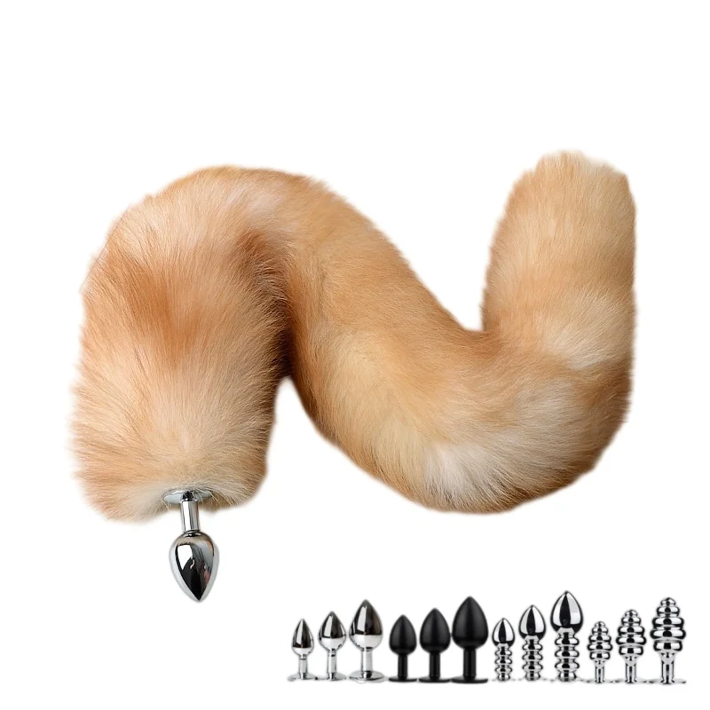 100cm Soft Long Fur Fox Tail Anal Sex Toys With Detachable Fancy Butt Plug For Couple BDSM Halloween Party Anue Accessories_voghion.com