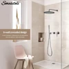 Gunmetal Shower Faucet  8-16'' Embed Box Wall Mounted ShowerHead Hot &Cold Shower Tap Handheld 2 Ways Ceiling Arm Shower Set 1