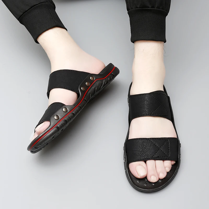 Mens Slip on Non-Slip Beach Casual Wear Half Drag Comfortable Lightweight Sandals Slippers