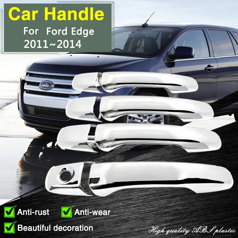 Chrome Smart Door Handle Cover - Car Exterior Styling Accessory with Protective Film Stickers