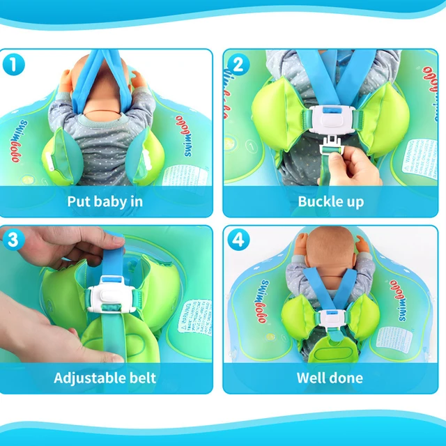 Baby Swim Float Inflatable Baby Swimming Float Rings Waterproof Swim Trainer Pool Float with Sun Canopy for Kids 5