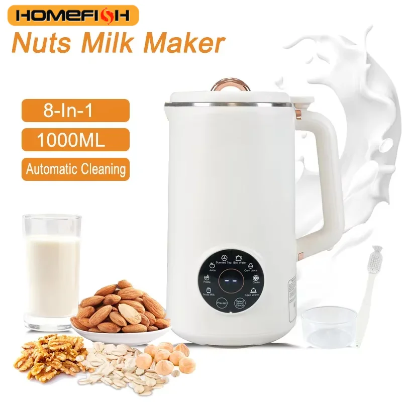 HOMEFISH Nut Milk Maker 8-In-1 Functionality
