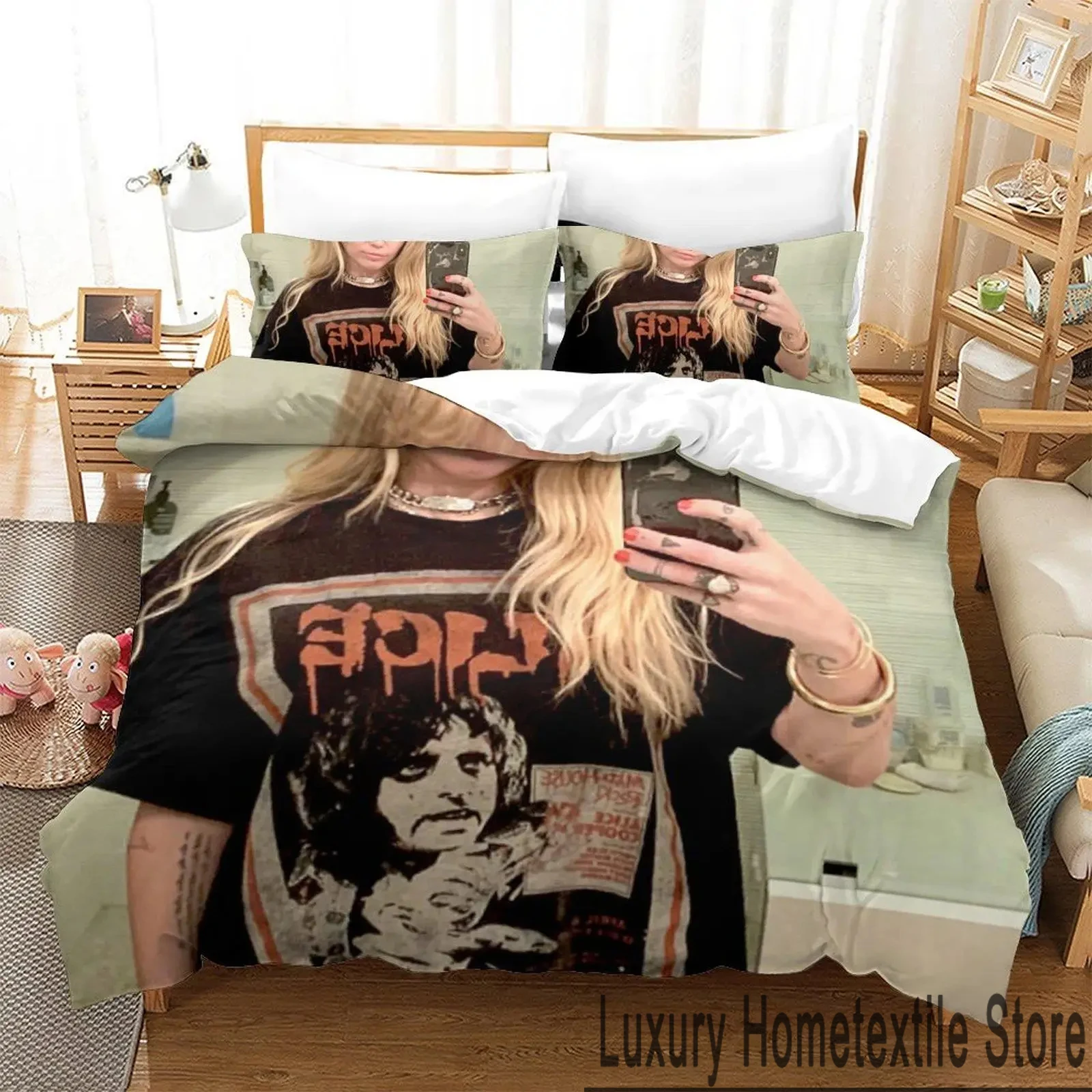 3D Print Hannah Montana Bedding Set Boys Girls Twin Queen King Size Duvet Cover Pillowcase Bed boys Adult Home Textileextile 6