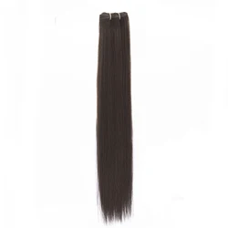 Salon Quality Super Long Synthetic Yaki Straight Hair Extensions - 1pc (Dark Brown)